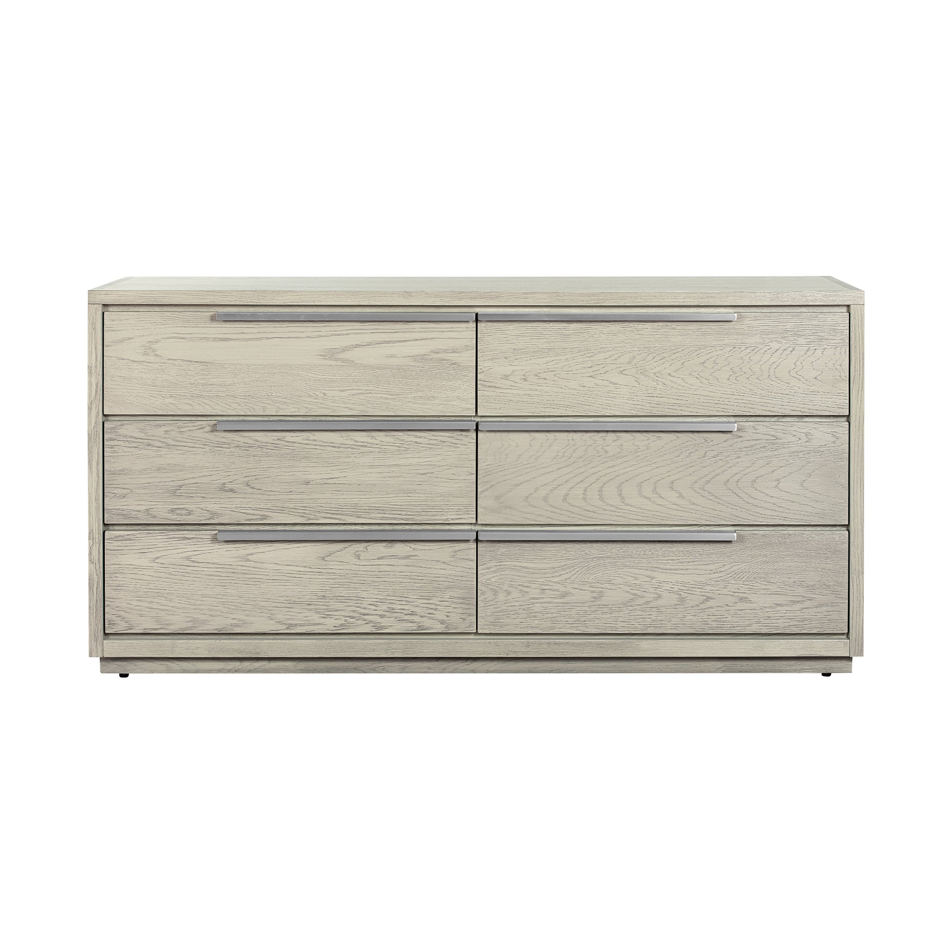 63" Gray Solid Wood Six Drawer Double Dresser-Dressers-DECOROLALA