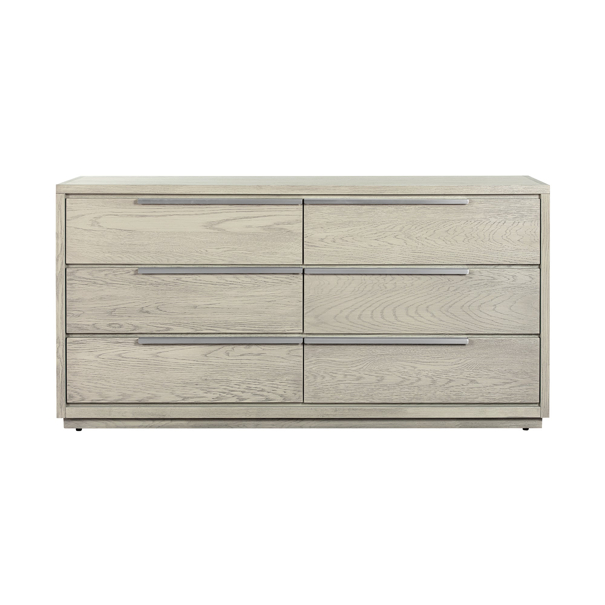 63" Gray Solid Wood Six Drawer Double Dresser-Dressers-DECOROLALA