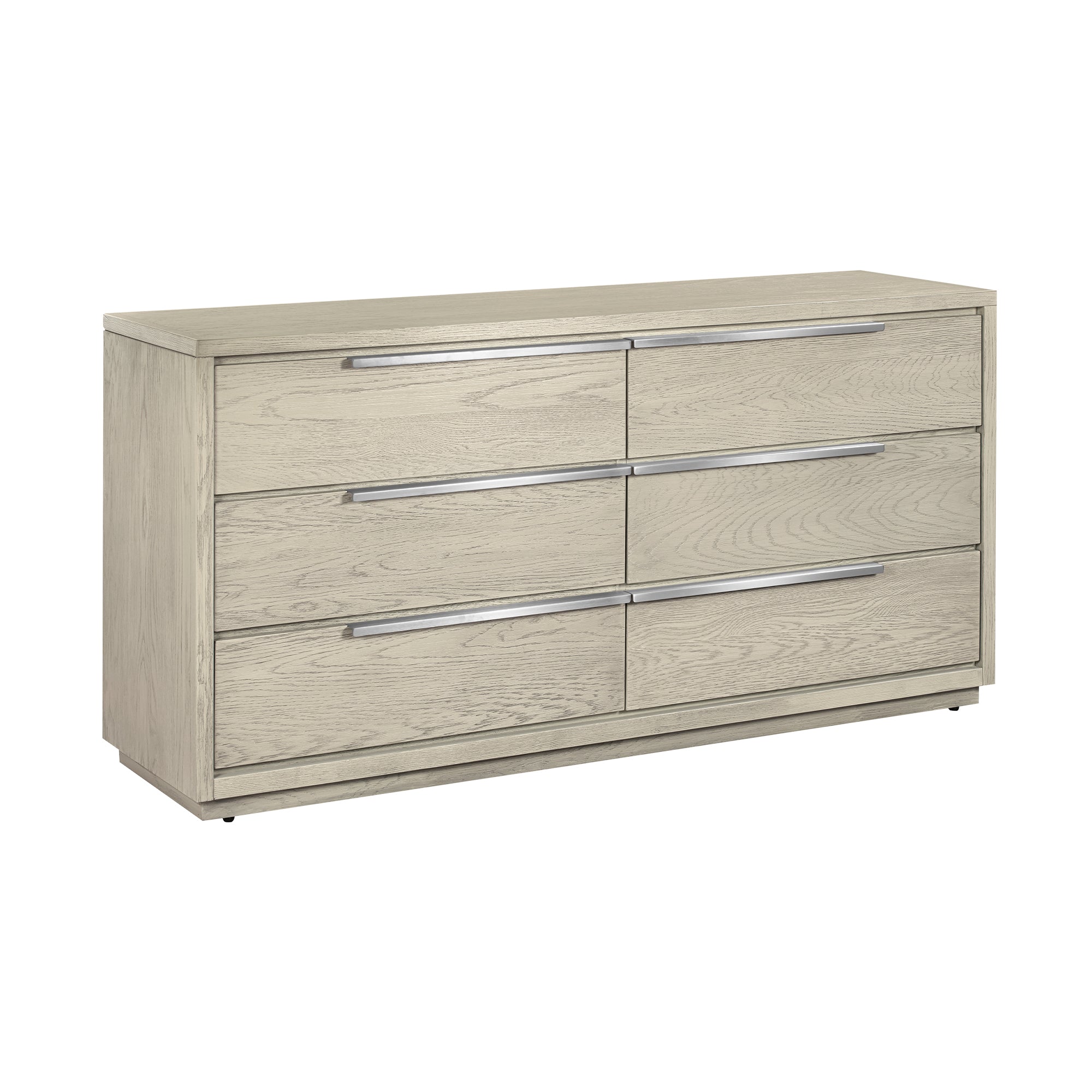 63" Gray Solid Wood Six Drawer Double Dresser-Dressers-DECOROLALA