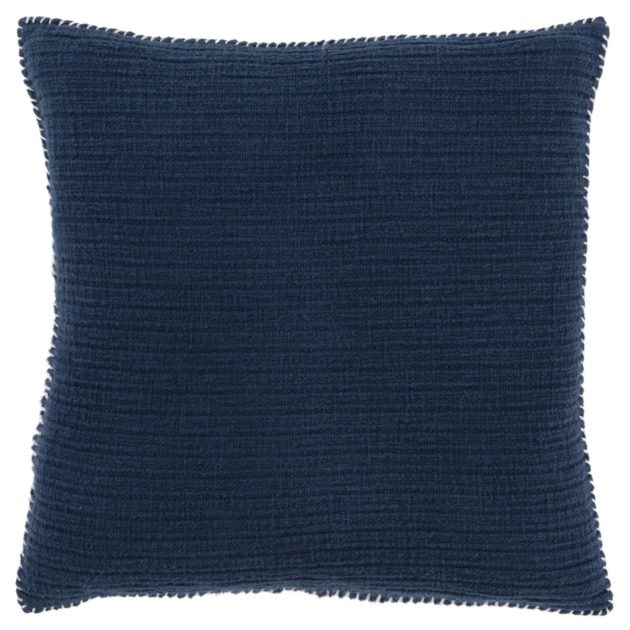 22" Navy Blue Striped Cotton Throw Pillow-Accent Throw Pillows-DECOROLALA
