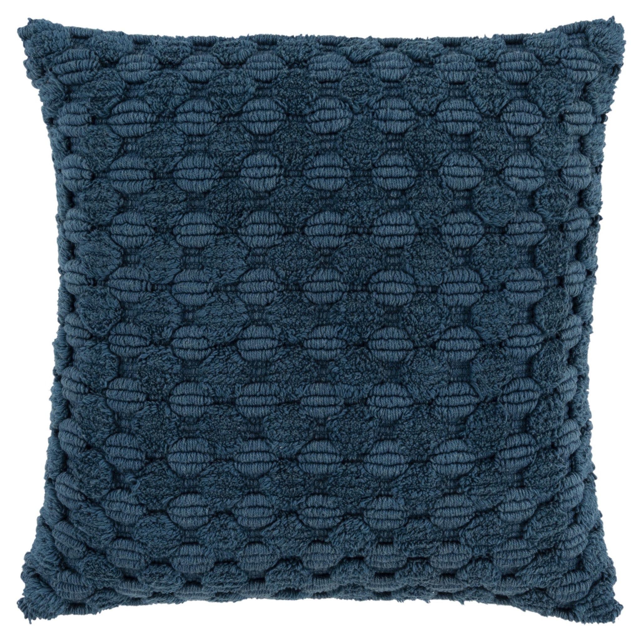 20" Teal Cotton Throw Pillow With Texture-Accent Throw Pillows-DECOROLALA