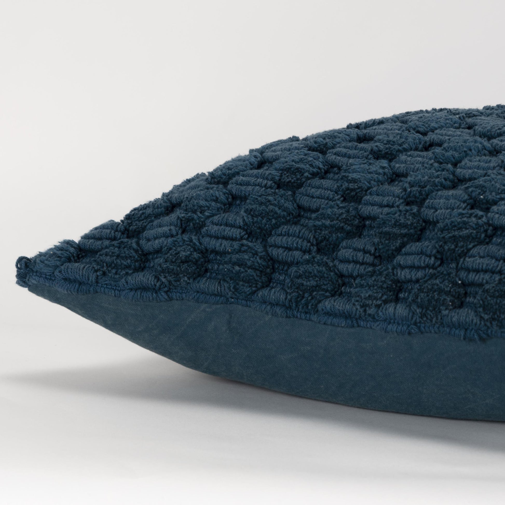 20" Teal Cotton Throw Pillow With Texture-Accent Throw Pillows-DECOROLALA
