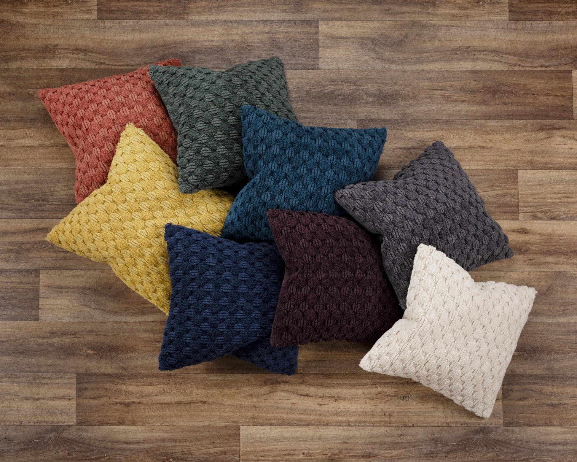 20" Teal Cotton Throw Pillow With Texture-Accent Throw Pillows-DECOROLALA