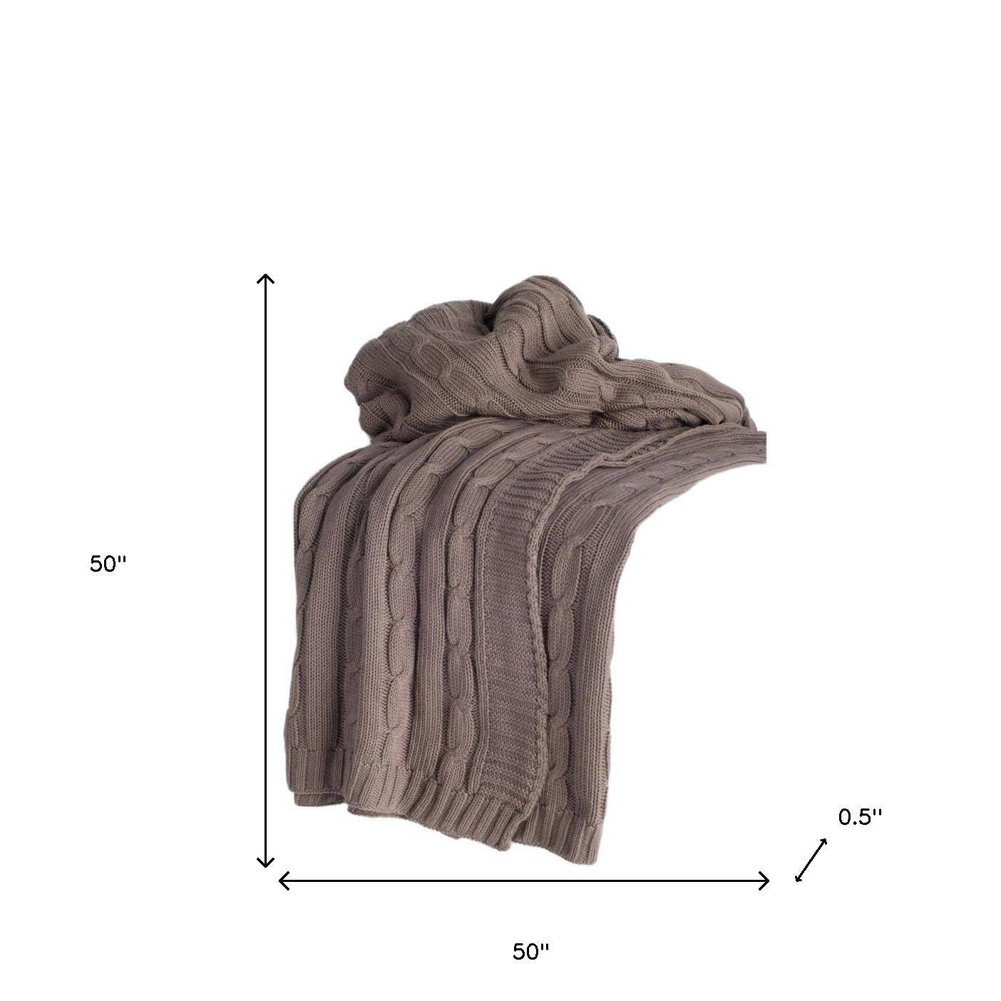 Brown Knitted 100% Cotton Throw Blanket-Throws & Blankets-DECOROLALA