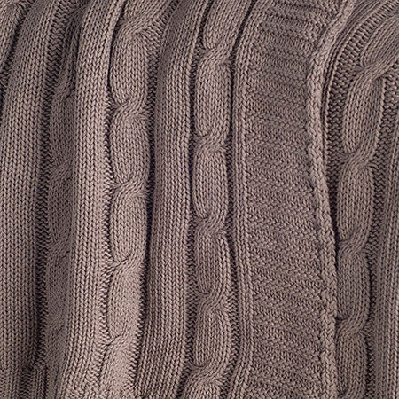Brown Knitted 100% Cotton Throw Blanket-Throws & Blankets-DECOROLALA
