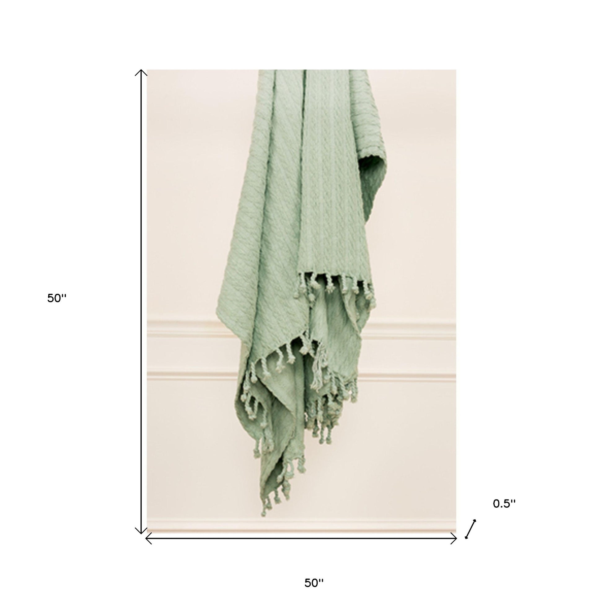 Aqua Knitted 100% Cotton Throw Blanket-Throws & Blankets-DECOROLALA