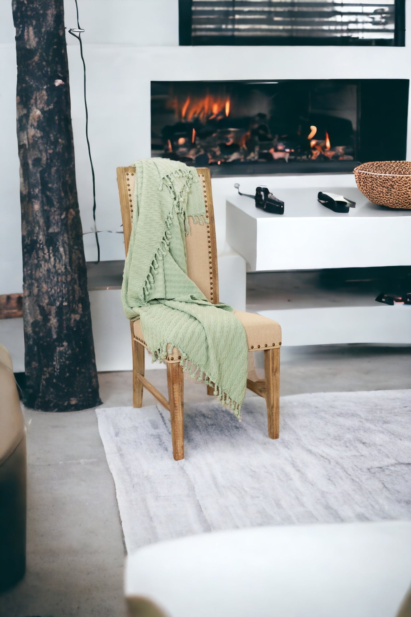 Aqua Knitted 100% Cotton Throw Blanket-Throws & Blankets-DECOROLALA