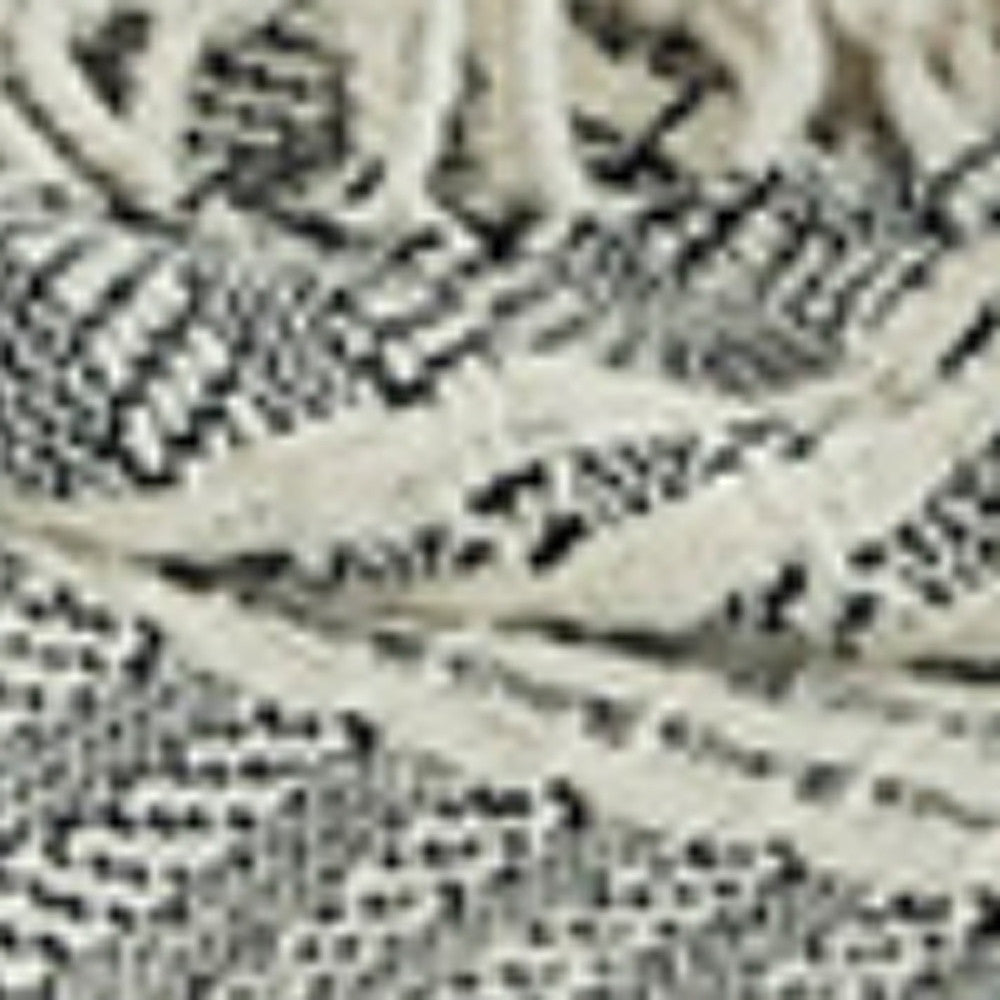 Black Woven 100% Cotton Throw Blanket-Throws & Blankets-DECOROLALA