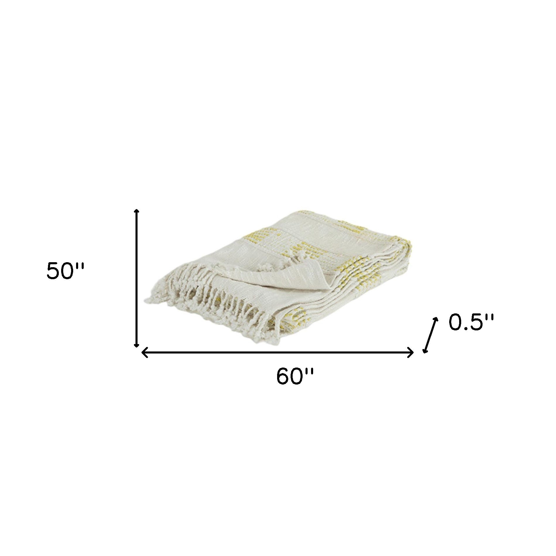 Yellow Woven Cotton Throw Blanket-Throws & Blankets-DECOROLALA