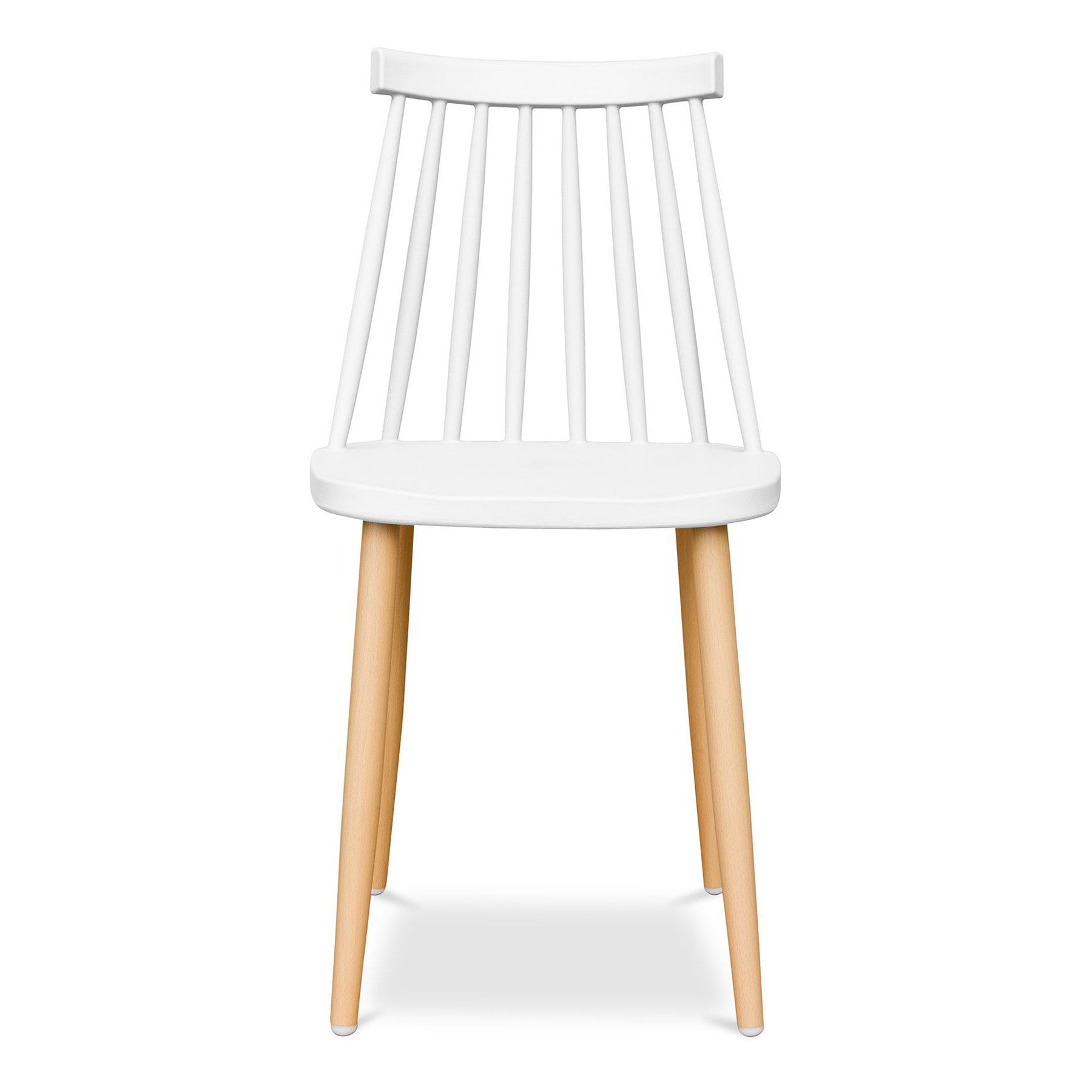 White And Natural Metal and Plastic Windsor Back Dining Side Chair-1