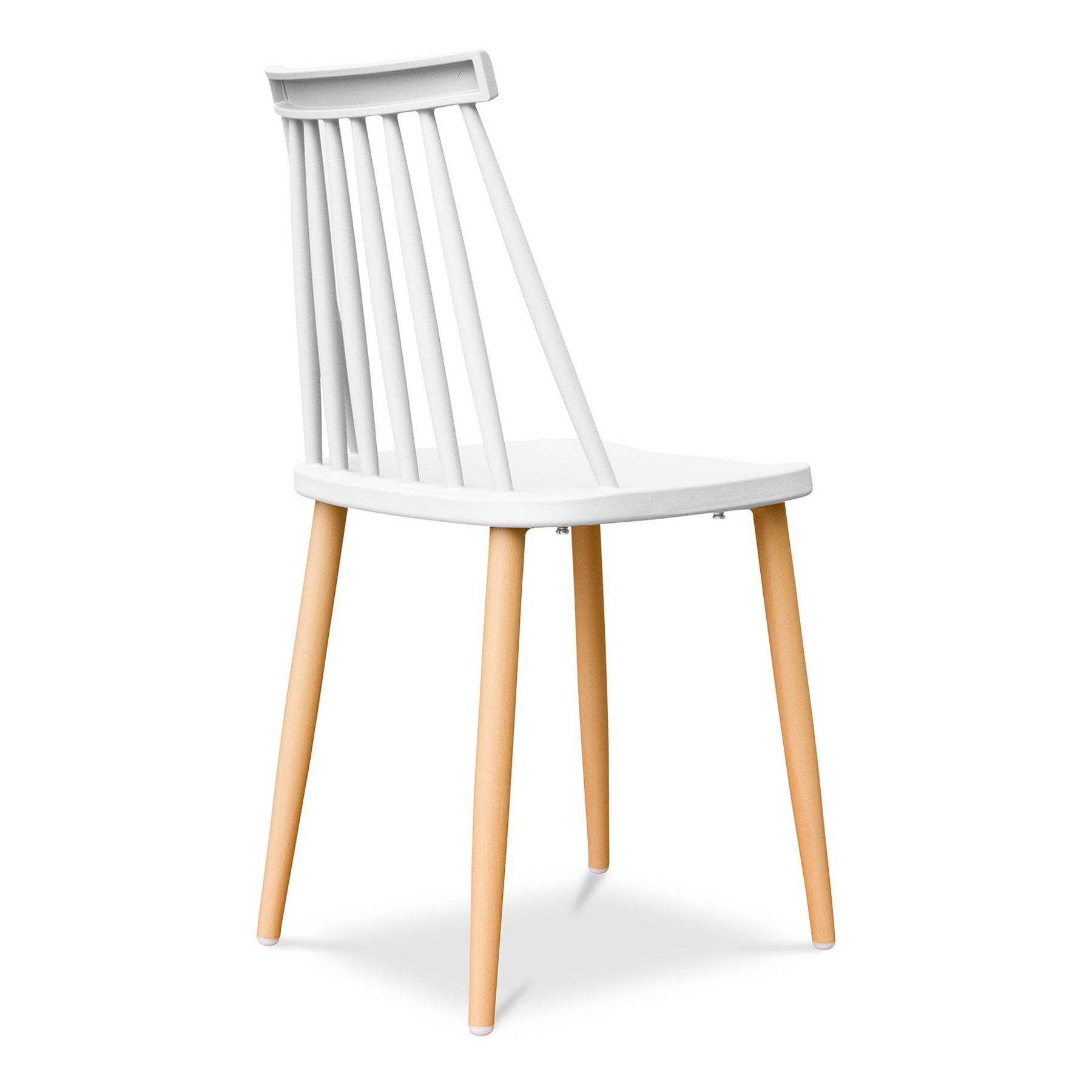 White And Natural Metal and Plastic Windsor Back Dining Side Chair-4
