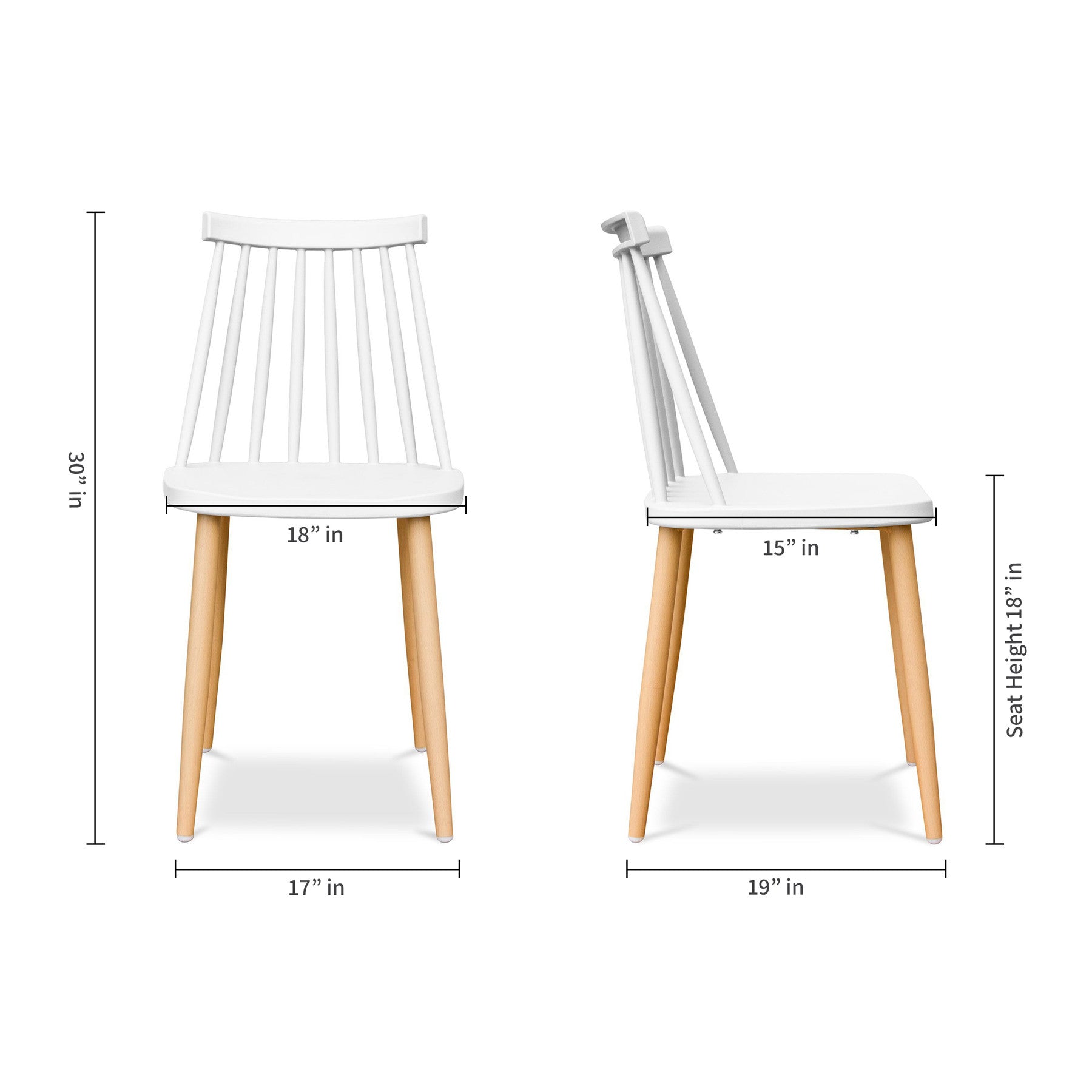White And Natural Metal and Plastic Windsor Back Dining Side Chair-8