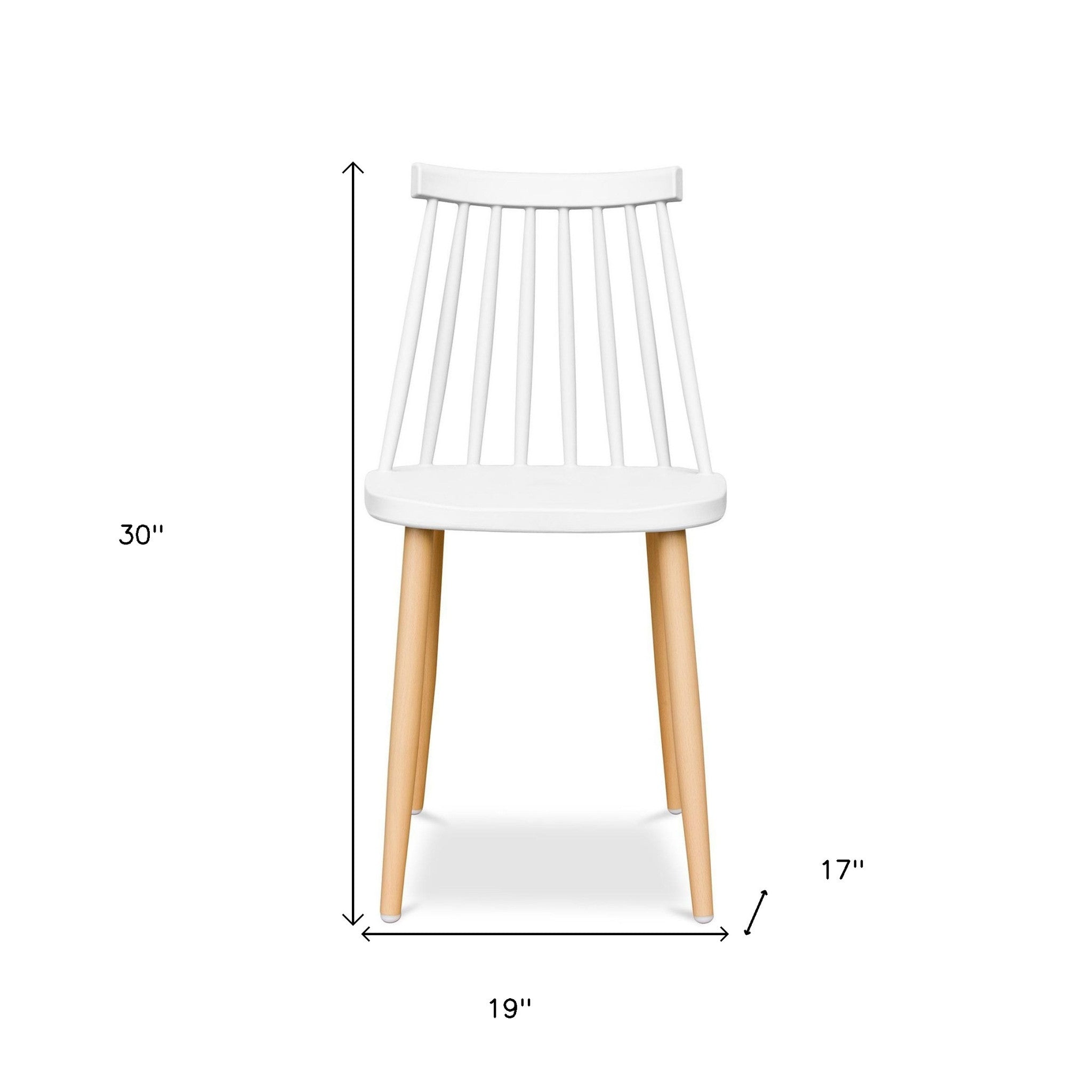 White And Natural Metal and Plastic Windsor Back Dining Side Chair-7