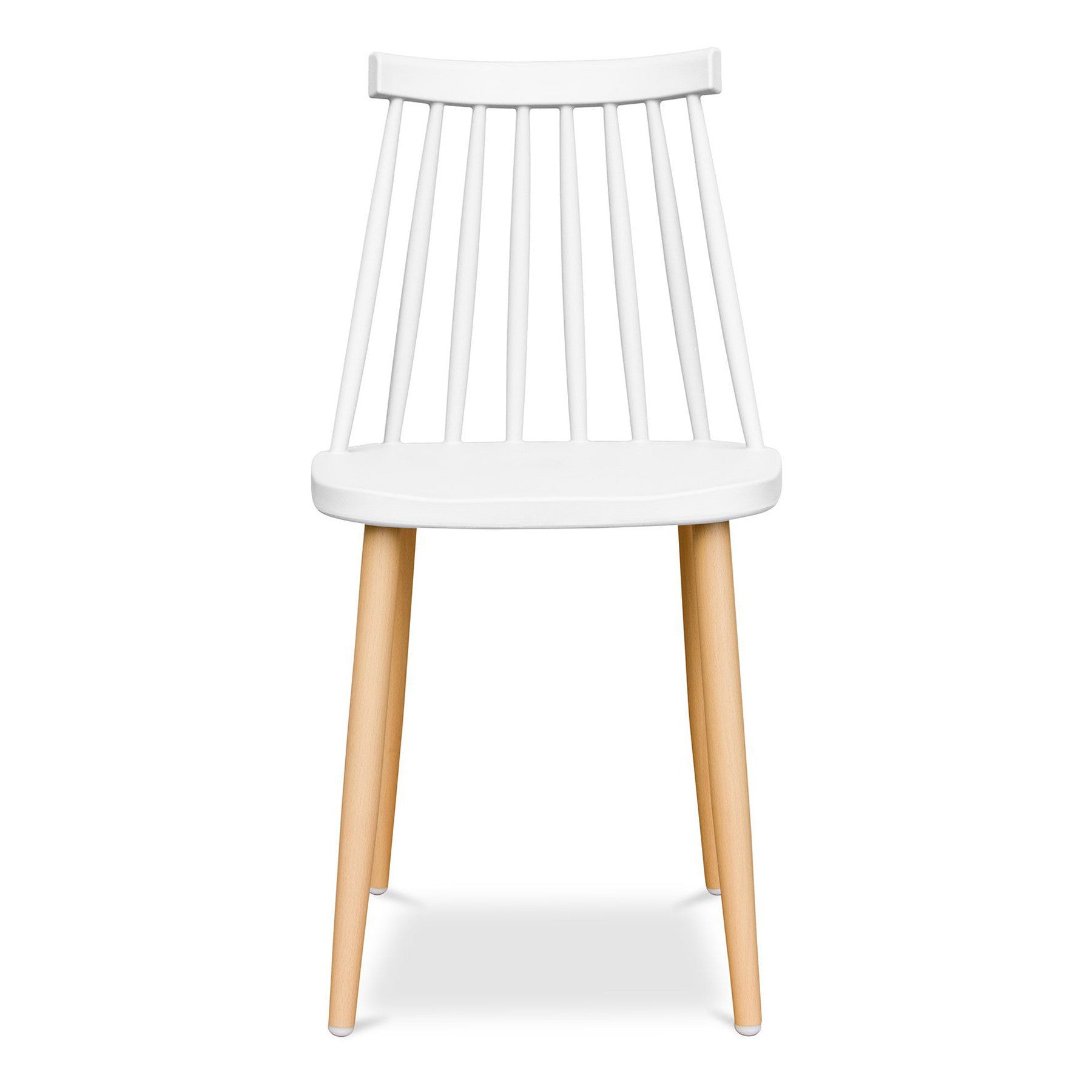 White And Natural Metal and Plastic Windsor Back Dining Side Chair-5