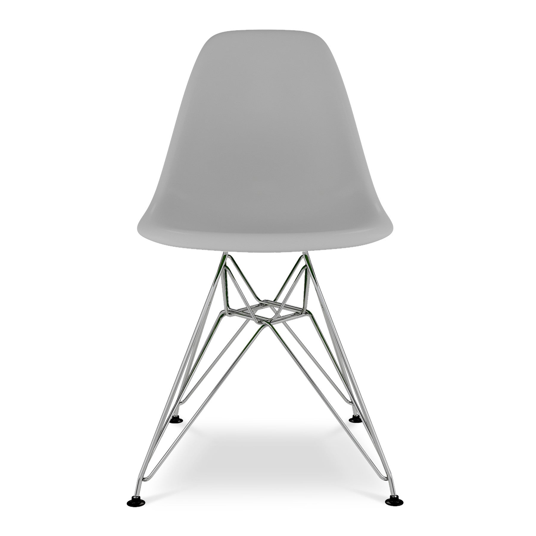 Gray and Silver Steel Dining Side Chair-Dining Chairs-DECOROLALA