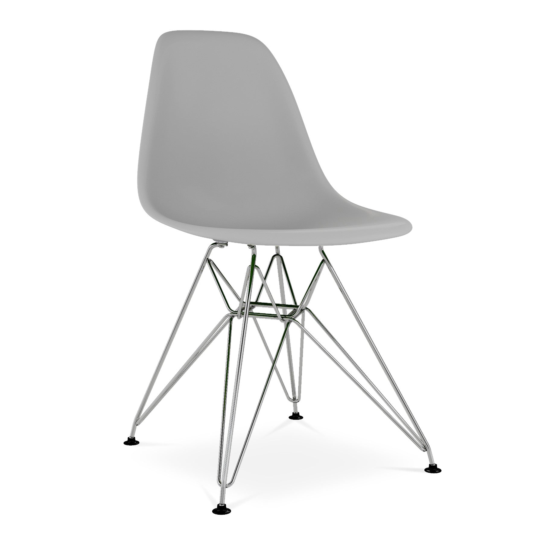 Gray and Silver Steel Dining Side Chair-Dining Chairs-DECOROLALA