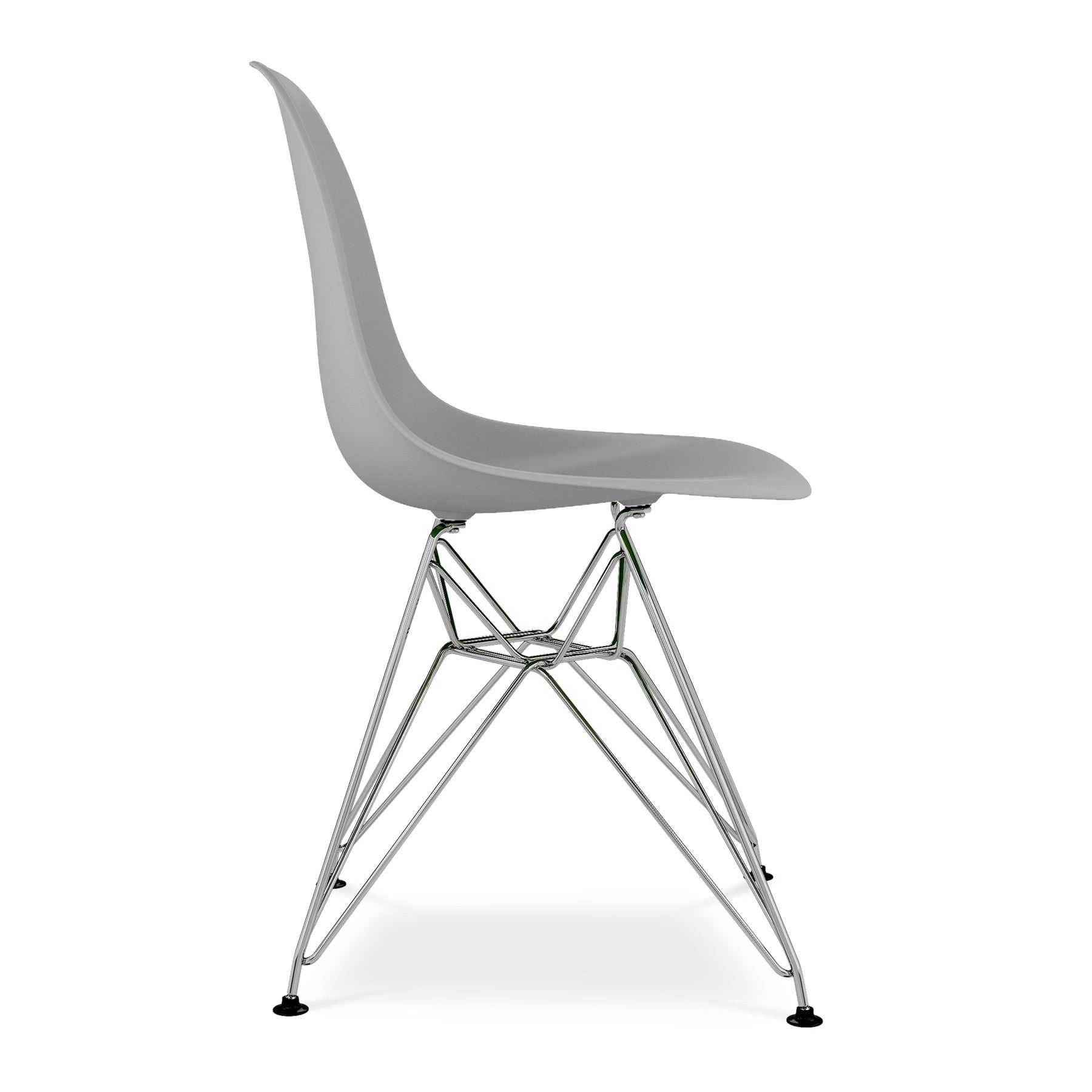 Gray and Silver Steel Dining Side Chair-Dining Chairs-DECOROLALA