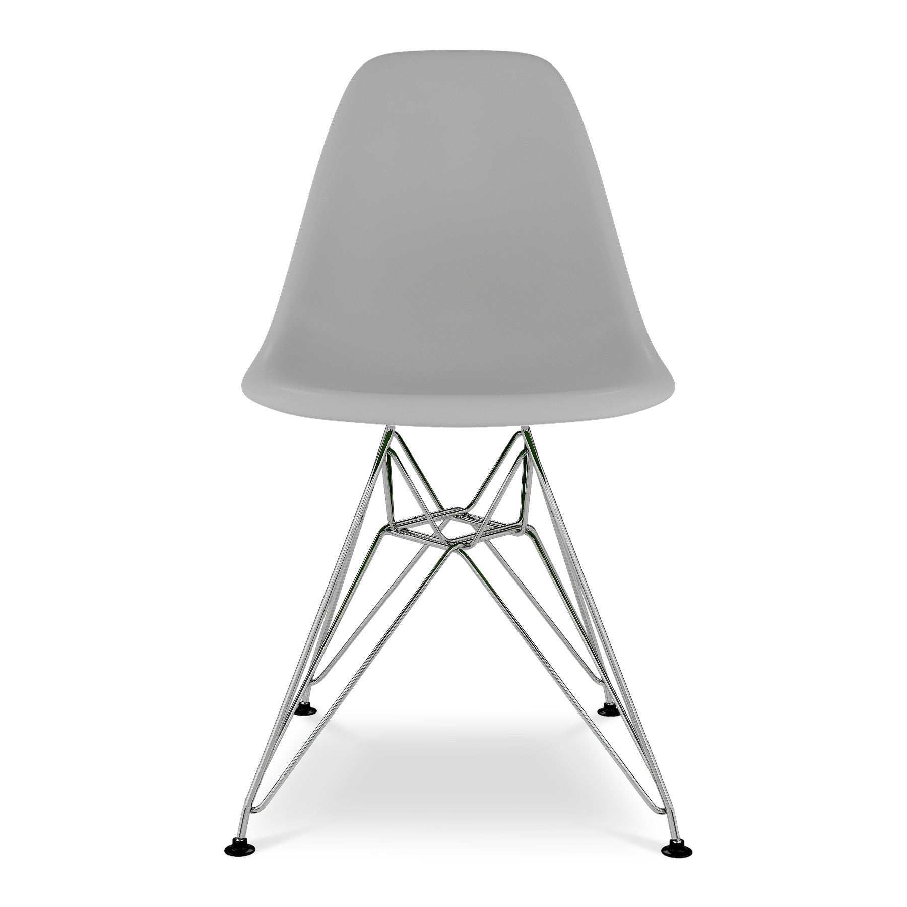 Gray and Silver Steel Dining Side Chair-Dining Chairs-DECOROLALA
