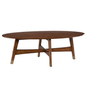 52" Brown Solid Wood With Iron Coffee Table-Coffee Tables-DECOROLALA