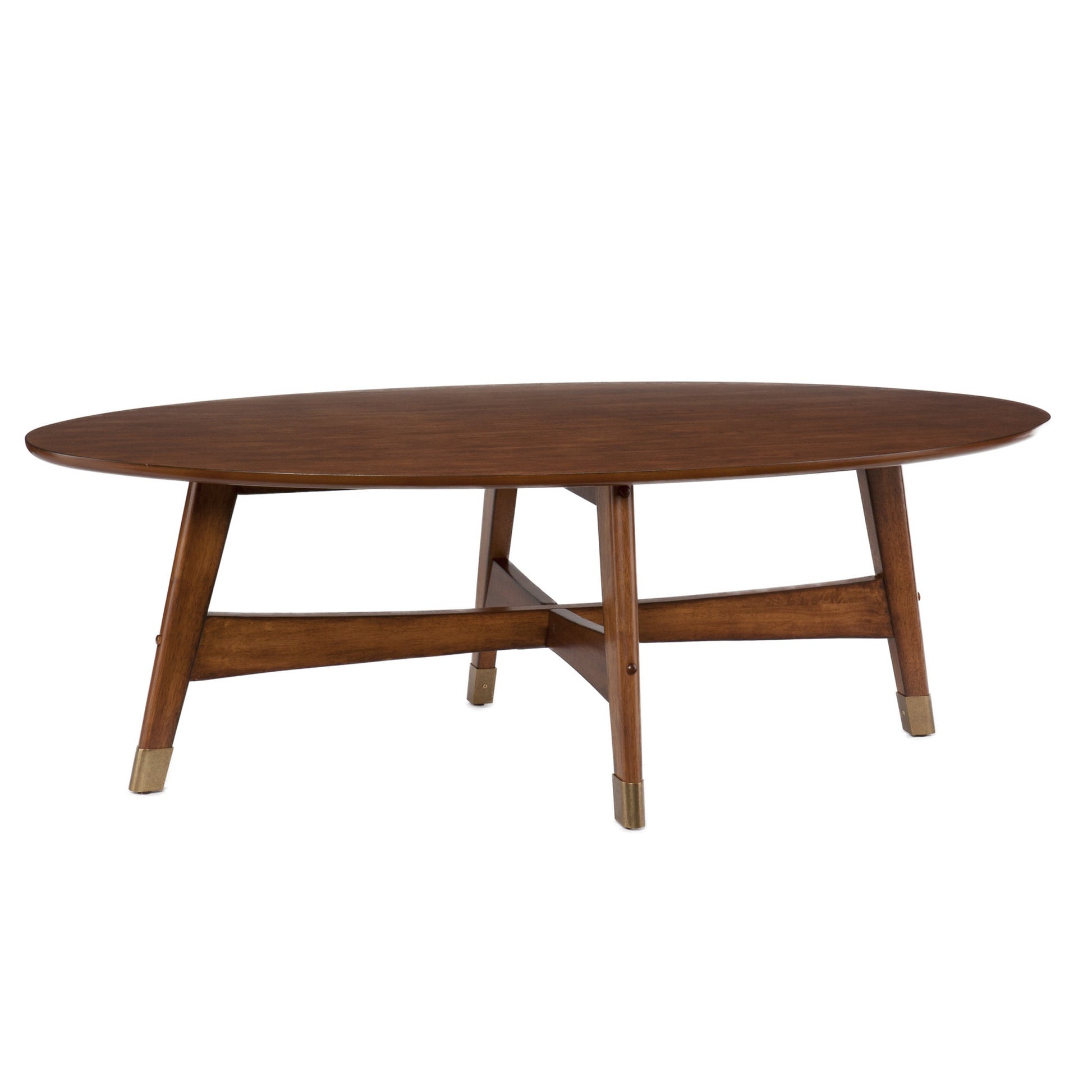 52" Brown Solid Wood With Iron Coffee Table-Coffee Tables-DECOROLALA