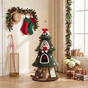 52" Christmas Cat Tree - 2-Tier Tower with Dual Condos Green-Cats-DECOROLALA