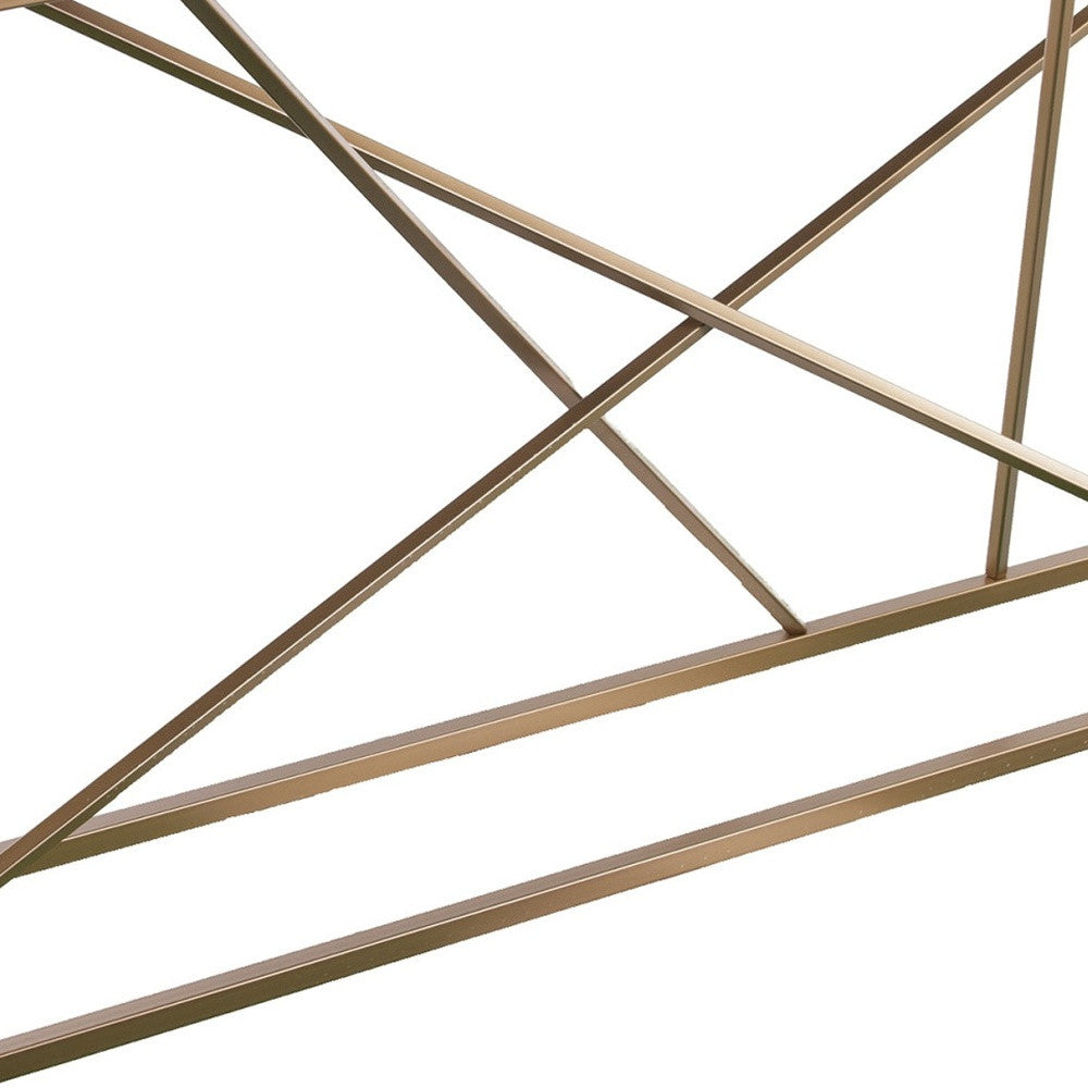 52" Gray and Gold Faux Marble Frame Console Table-Console Tables-DECOROLALA