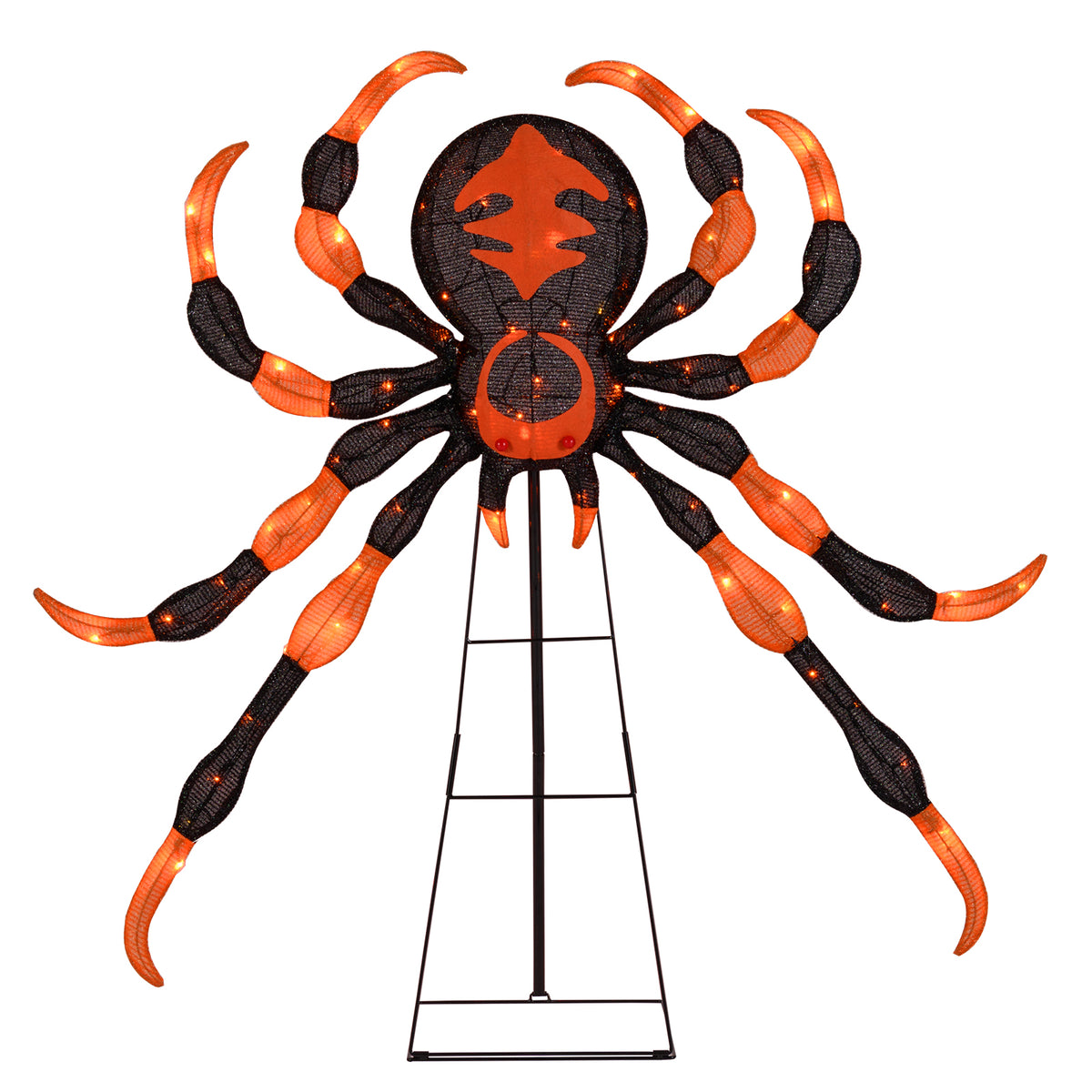 52 Inch Halloween Spider Decoration with 16 Flickering Warm White LEDs-Halloween-DECOROLALA