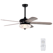 52 Inches Ceiling Fan with Remote Control-Oak-Ceiling Fans-DECOROLALA