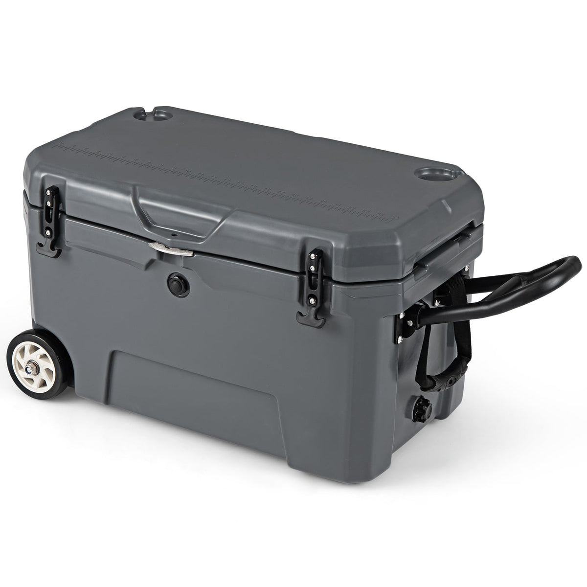 52 Quart Portable Hard Cooler with 6-Day Ice Retention and Wheels-Gray-Coolers-DECOROLALA