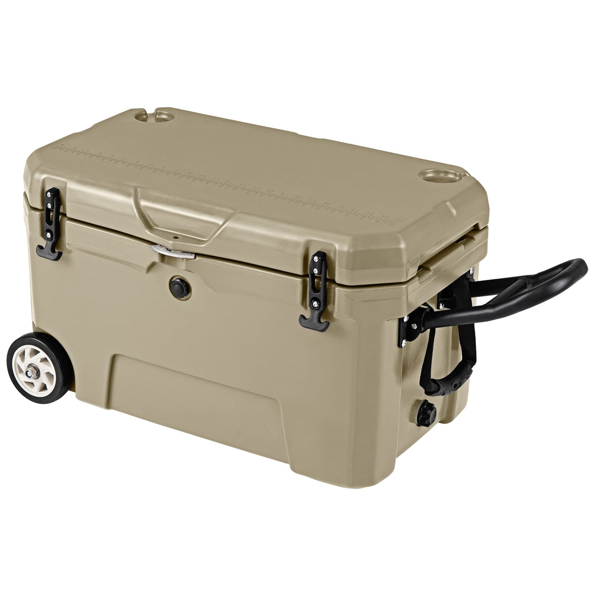 52 Quart Portable Hard Cooler with 6-Day Ice Retention and Wheels-Khaki-Coolers-DECOROLALA