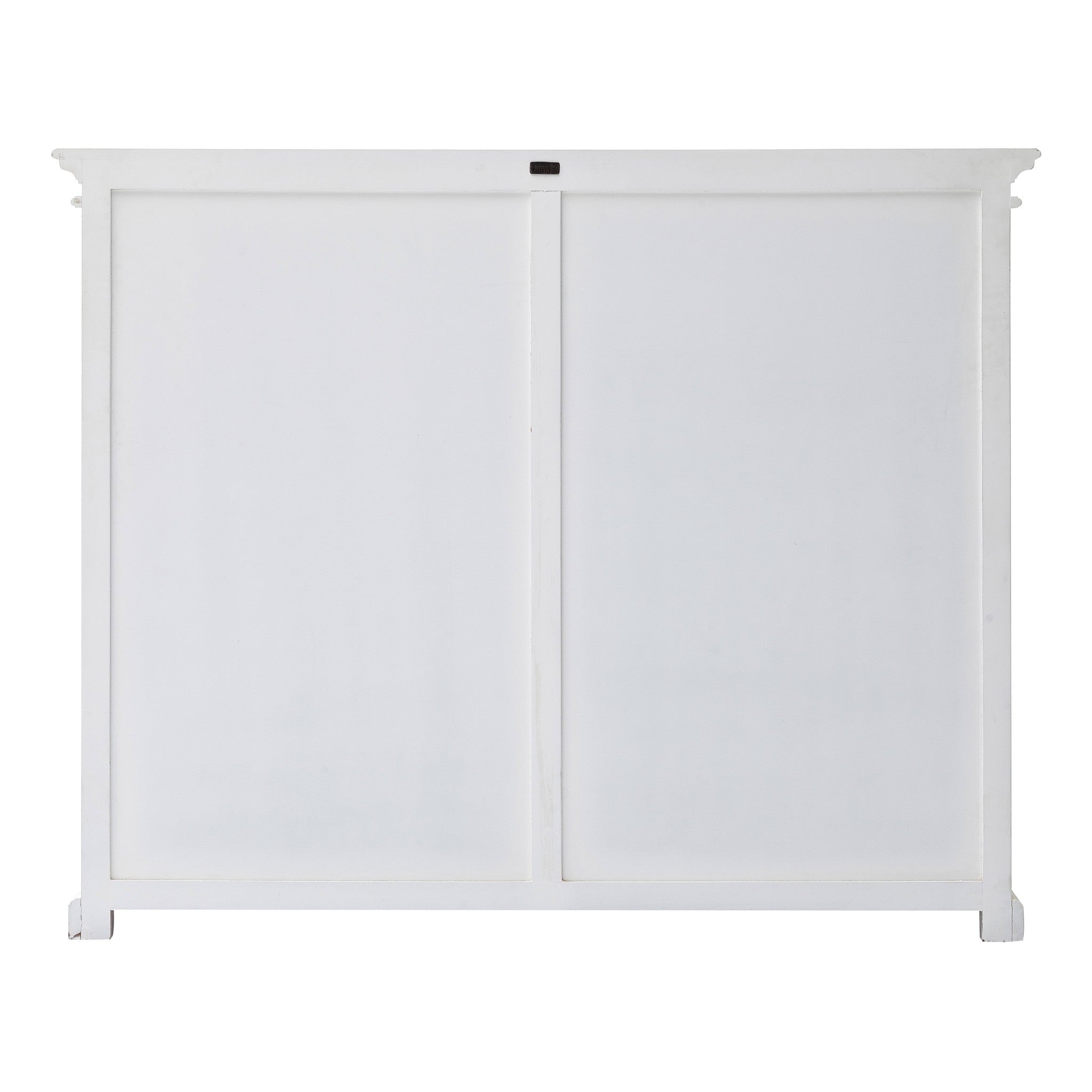 52" White Wood and Glass Two Level Storage Cabinet-Cabinets-DECOROLALA