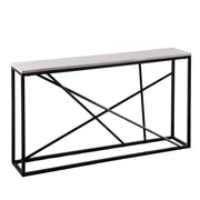52" White and Black Faux Marble Frame Console Table-Console Tables-DECOROLALA