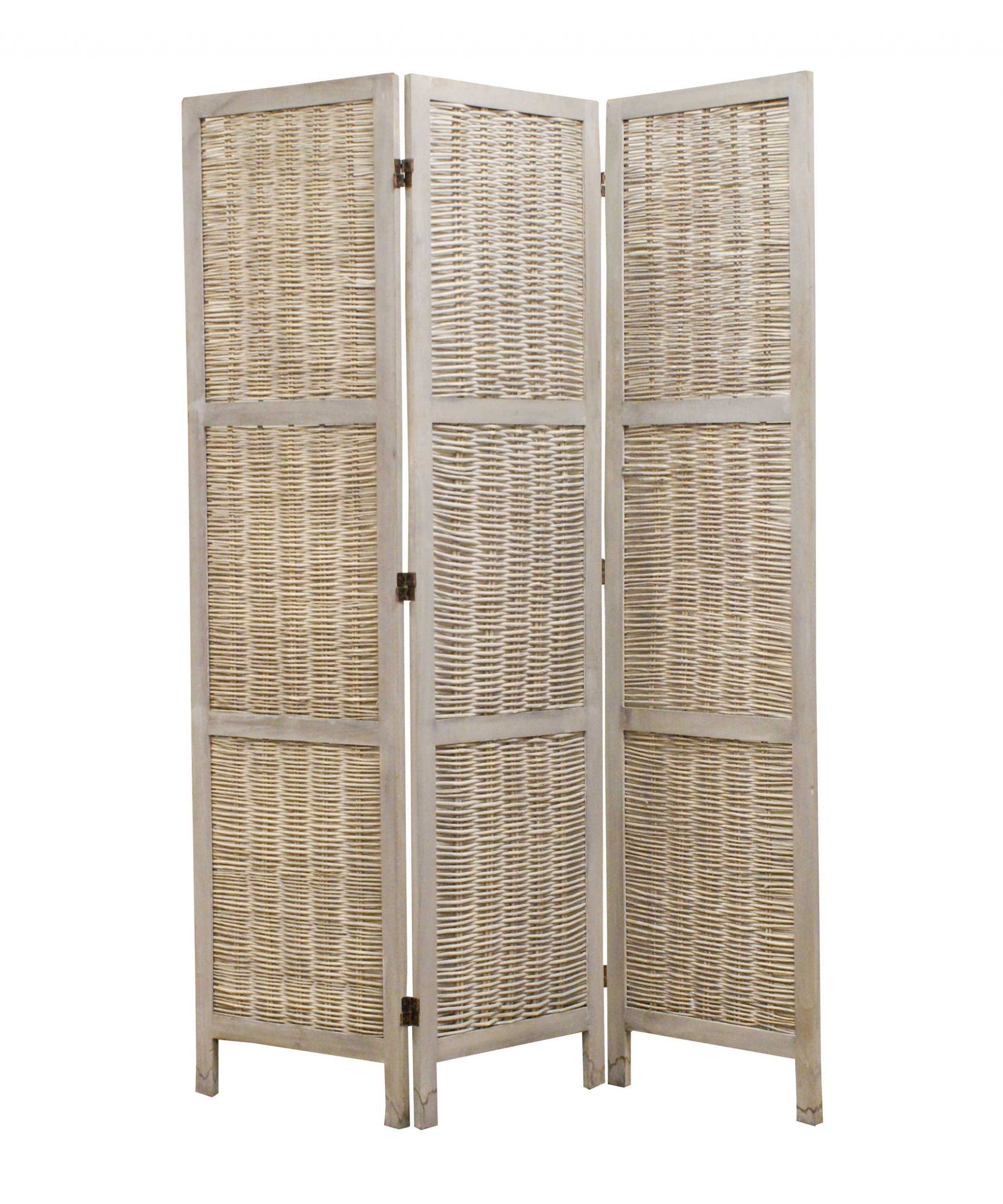 52 X 67 Beige Wood Screen-Room Dividers-DECOROLALA