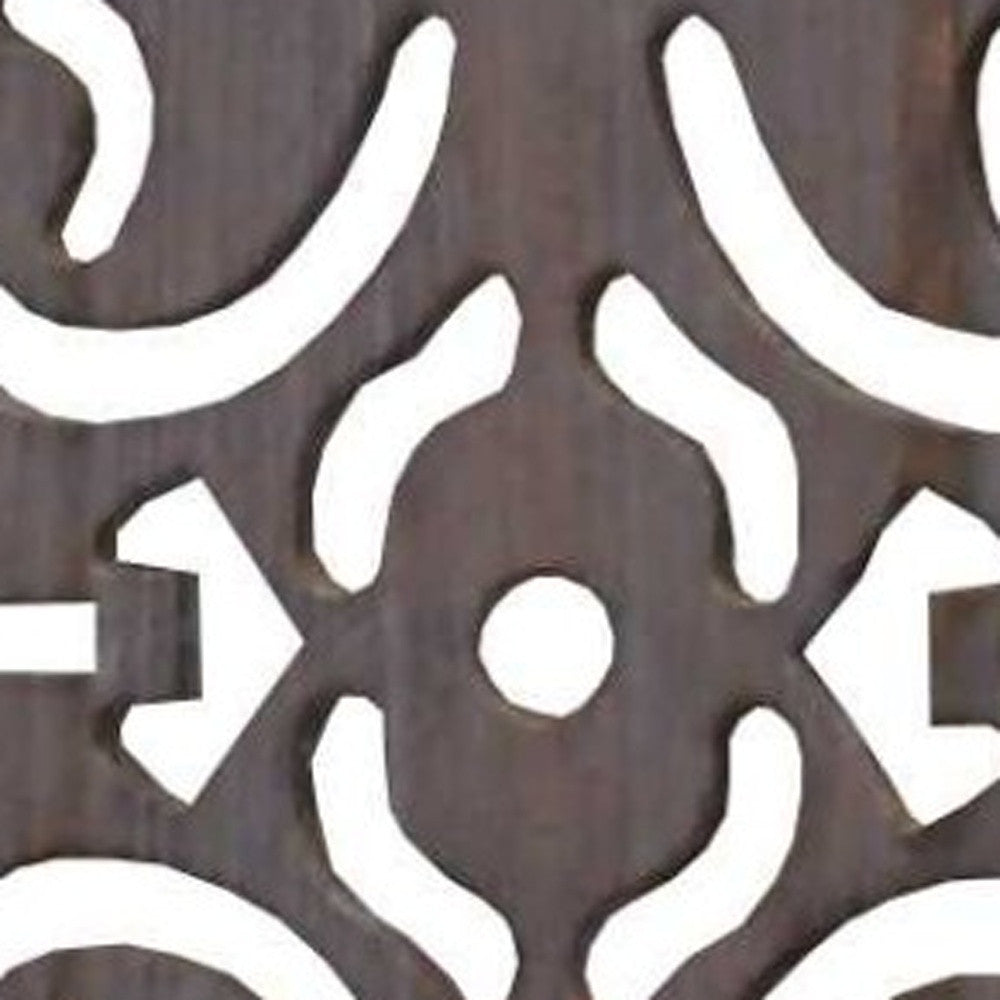 52 X 67 Brown 3 Panel Wood Screen-Room Dividers-DECOROLALA