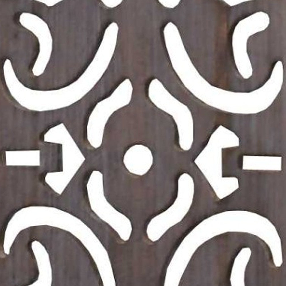 52 X 67 Brown 3 Panel Wood Screen-Room Dividers-DECOROLALA