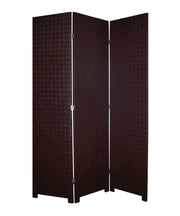 52 X 71 Brown Criss Cross Faux Leather Screen-Room Dividers-DECOROLALA
