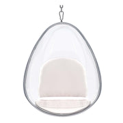 27" White Faux Leather Balloon Chair-0