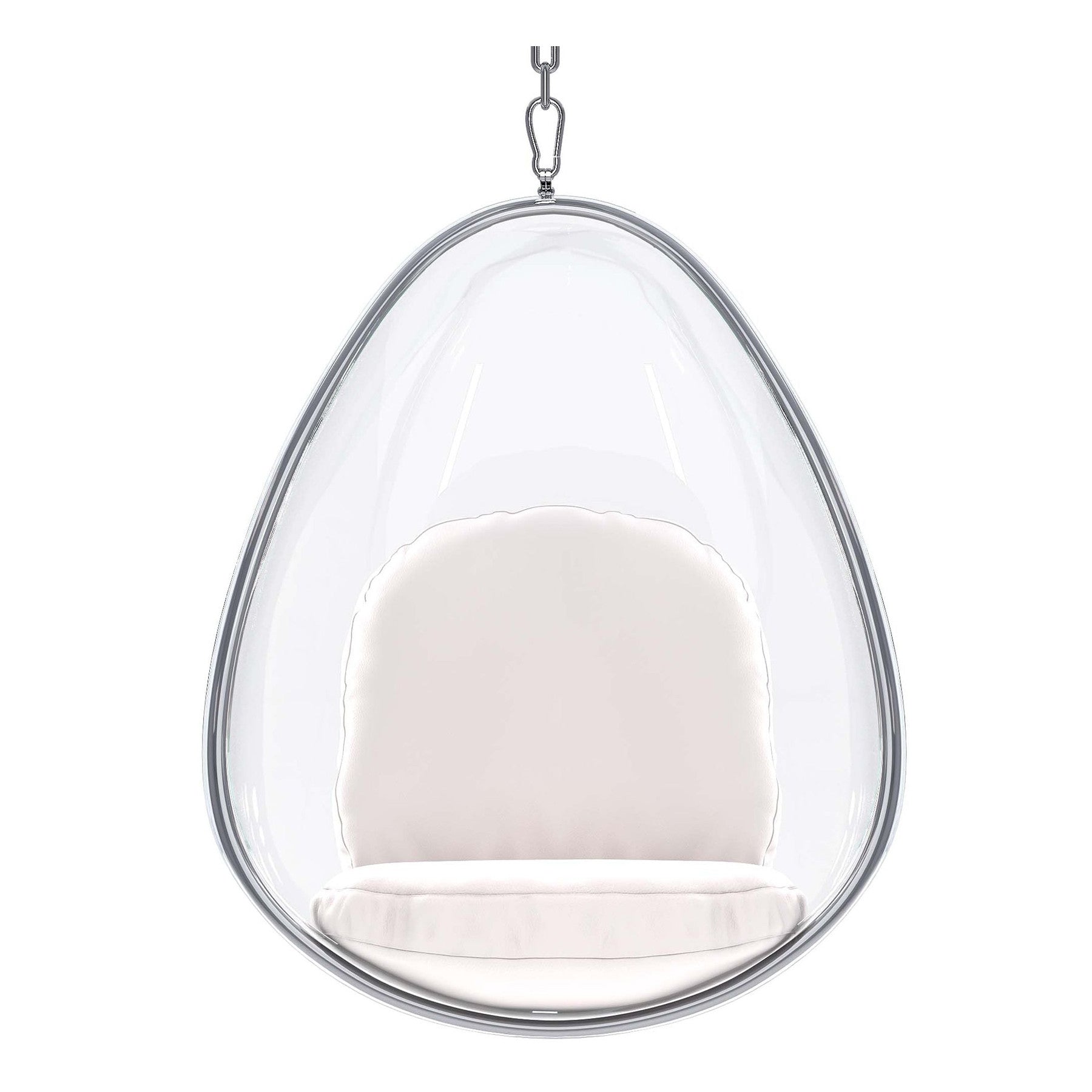 27" White Faux Leather Balloon Chair-0