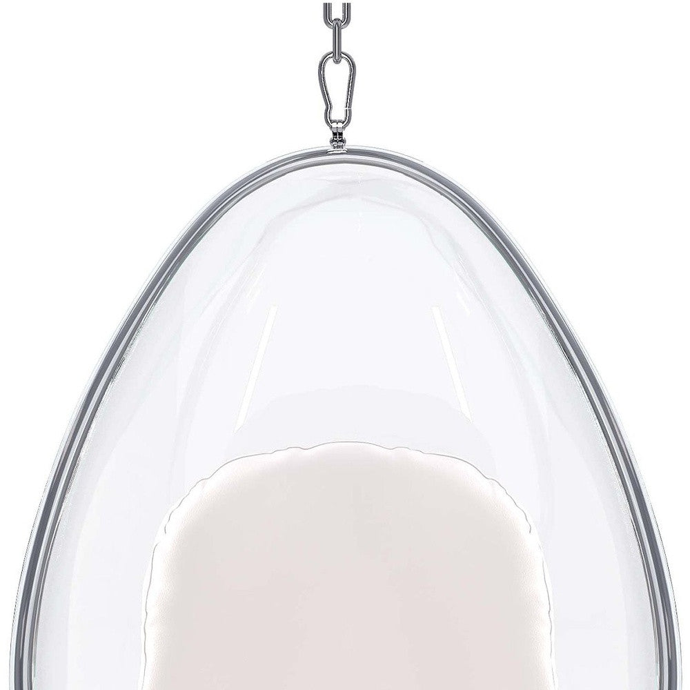 27" White Faux Leather Balloon Chair-6