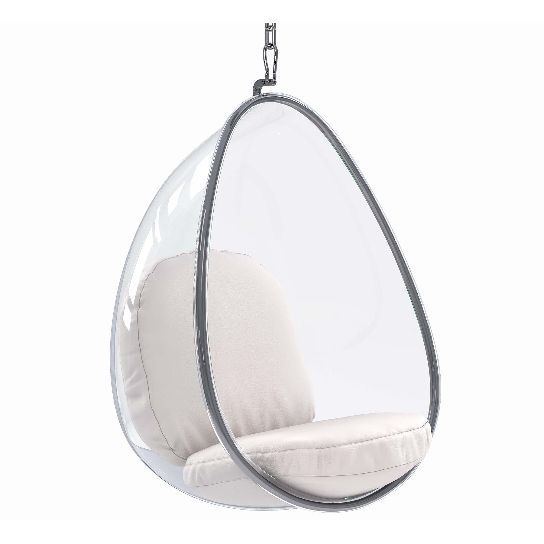 27" White Faux Leather Balloon Chair-2