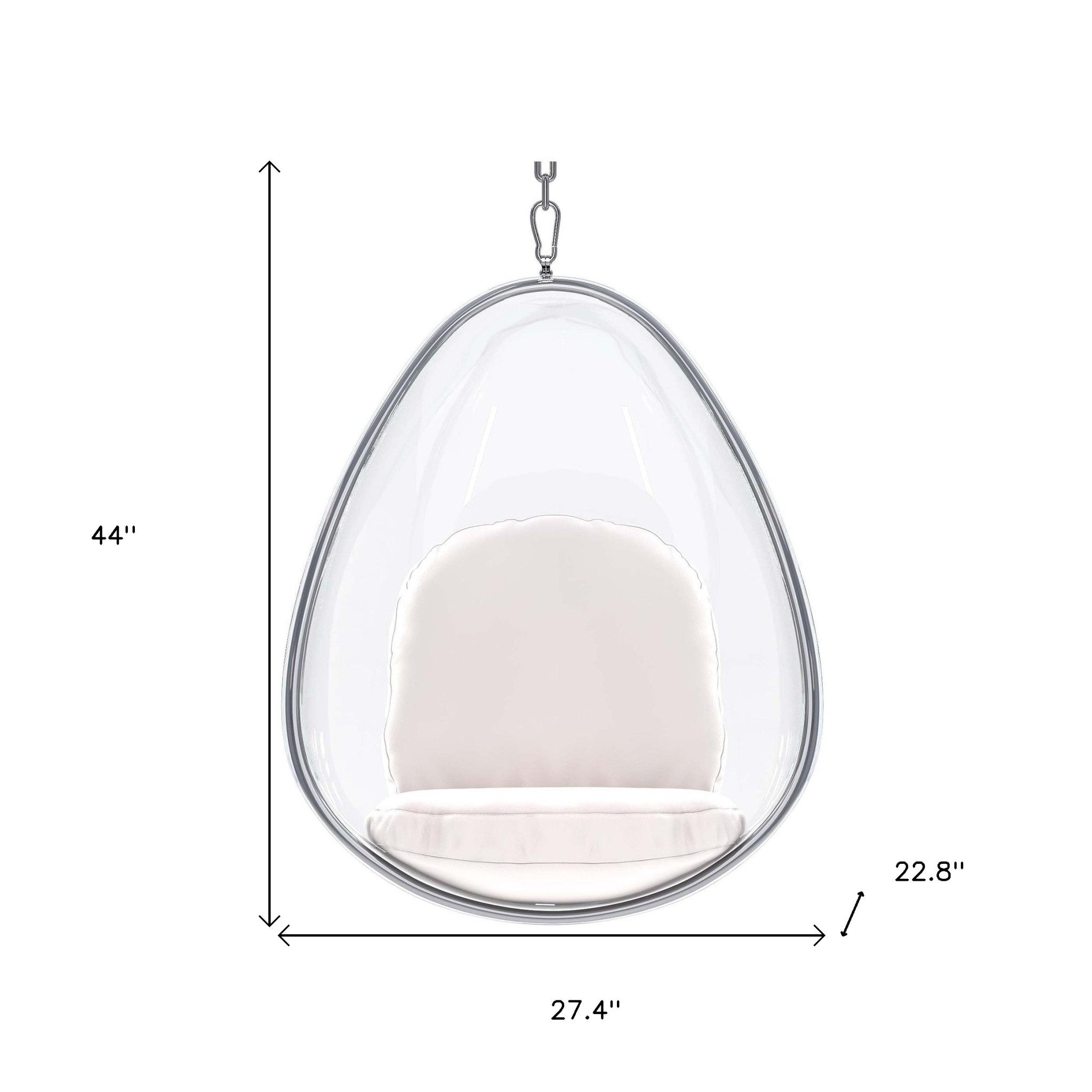 27" White Faux Leather Balloon Chair-7