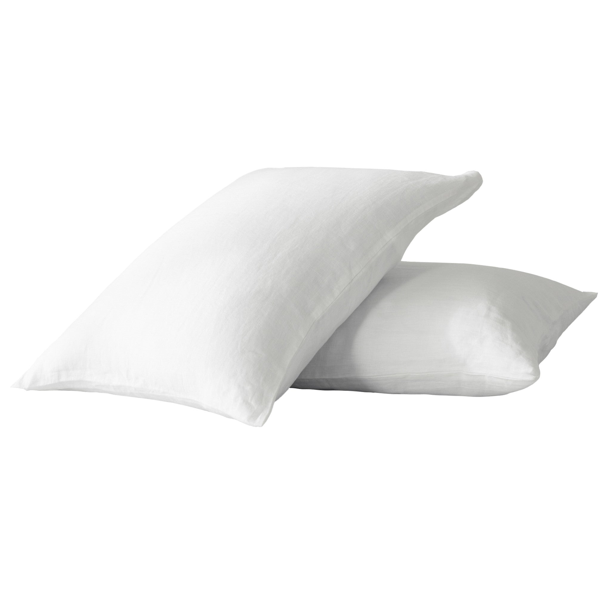 Set of Two Ivory Linen Pillowcases-Bed Sheets-DECOROLALA