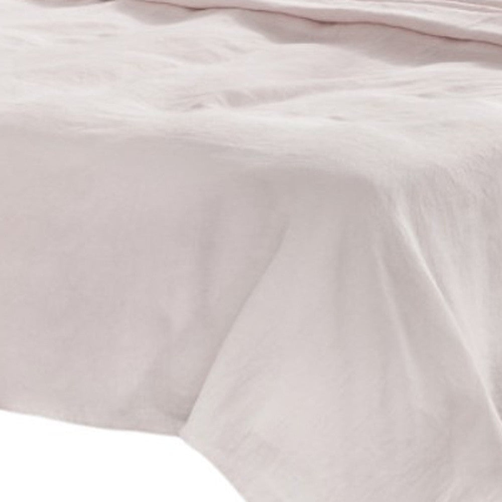 Four Piece Light Pink Linen Sheet Set-Bed Sheets-DECOROLALA