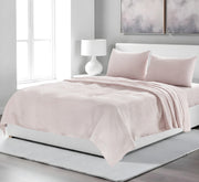 Four Piece Light Pink Linen Sheet Set-Bed Sheets-DECOROLALA