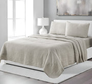 Four Piece Light Gray Linen Sheet Set-Bed Sheets-DECOROLALA