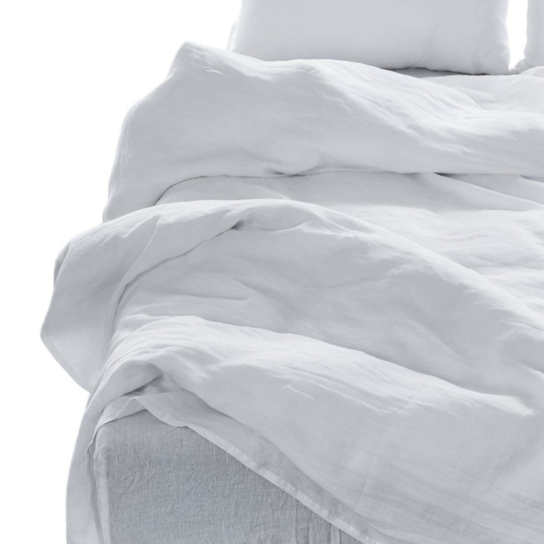 Four Piece White Linen Sheet Set-Bed Sheets-DECOROLALA