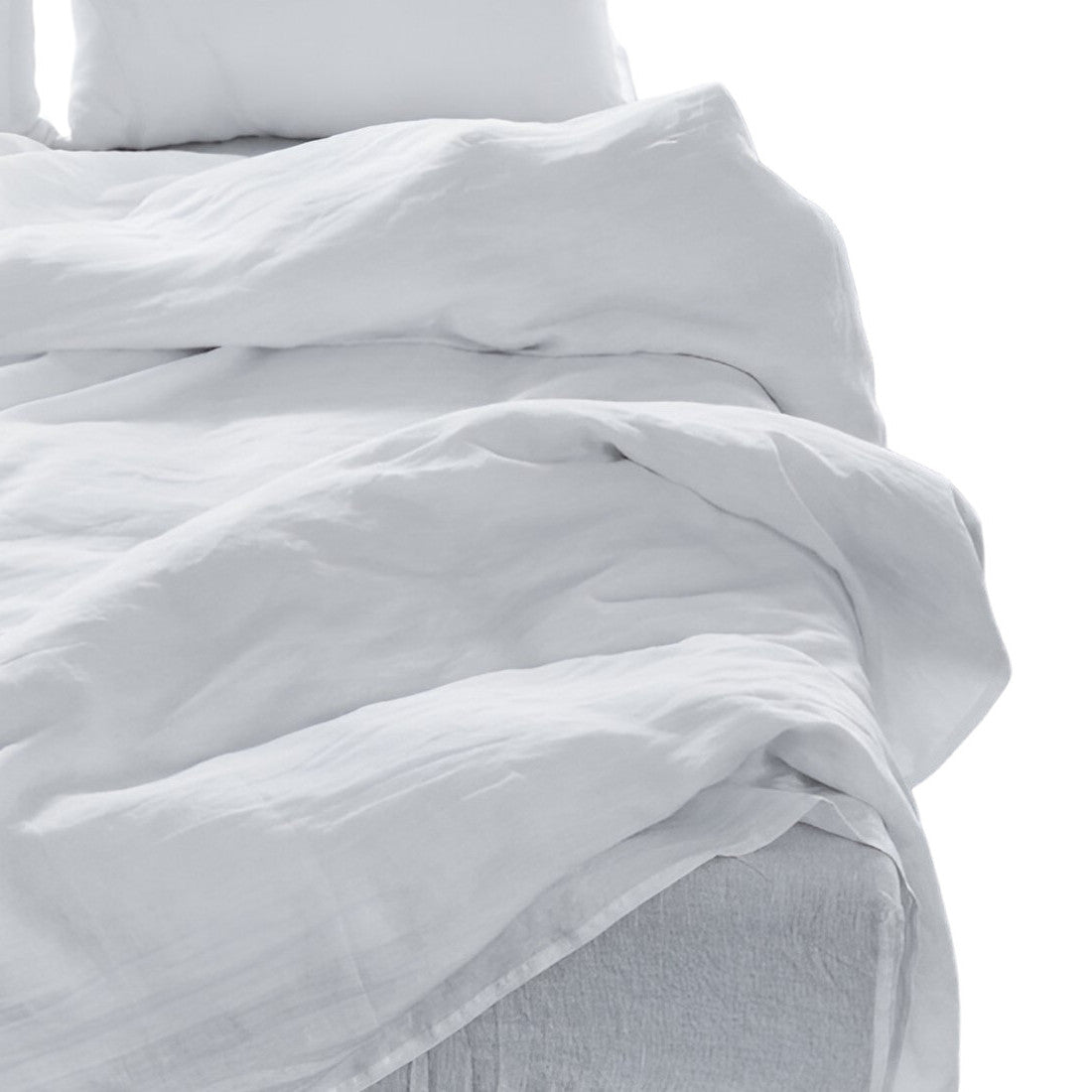 Four Piece White Linen Sheet Set-Bed Sheets-DECOROLALA