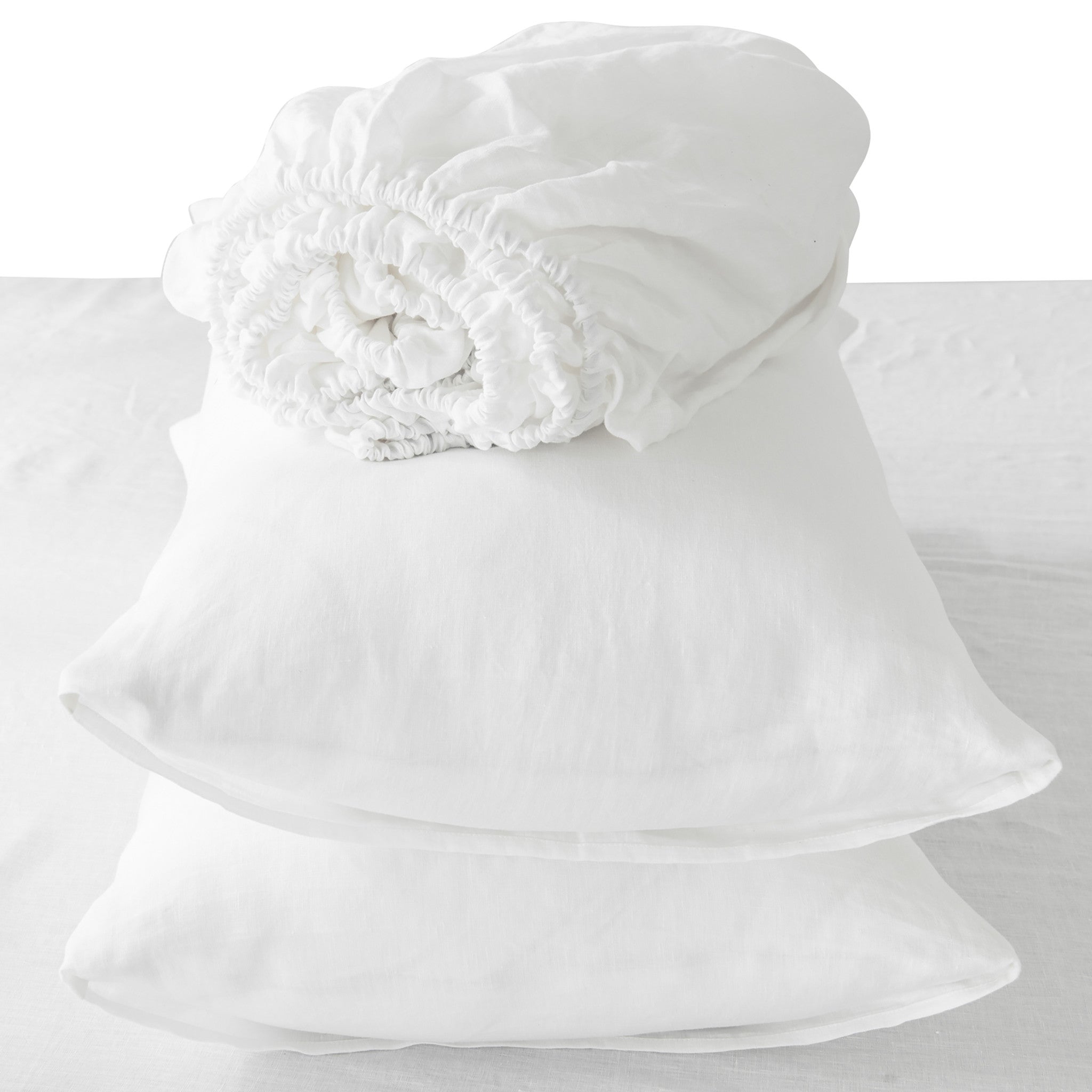 Four Piece Ivory Linen Sheet Set-Bed Sheets-DECOROLALA