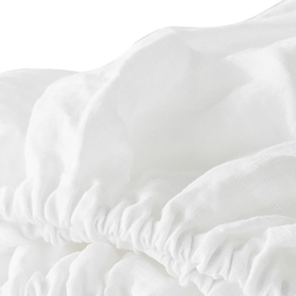Four Piece Ivory Linen Sheet Set-Bed Sheets-DECOROLALA