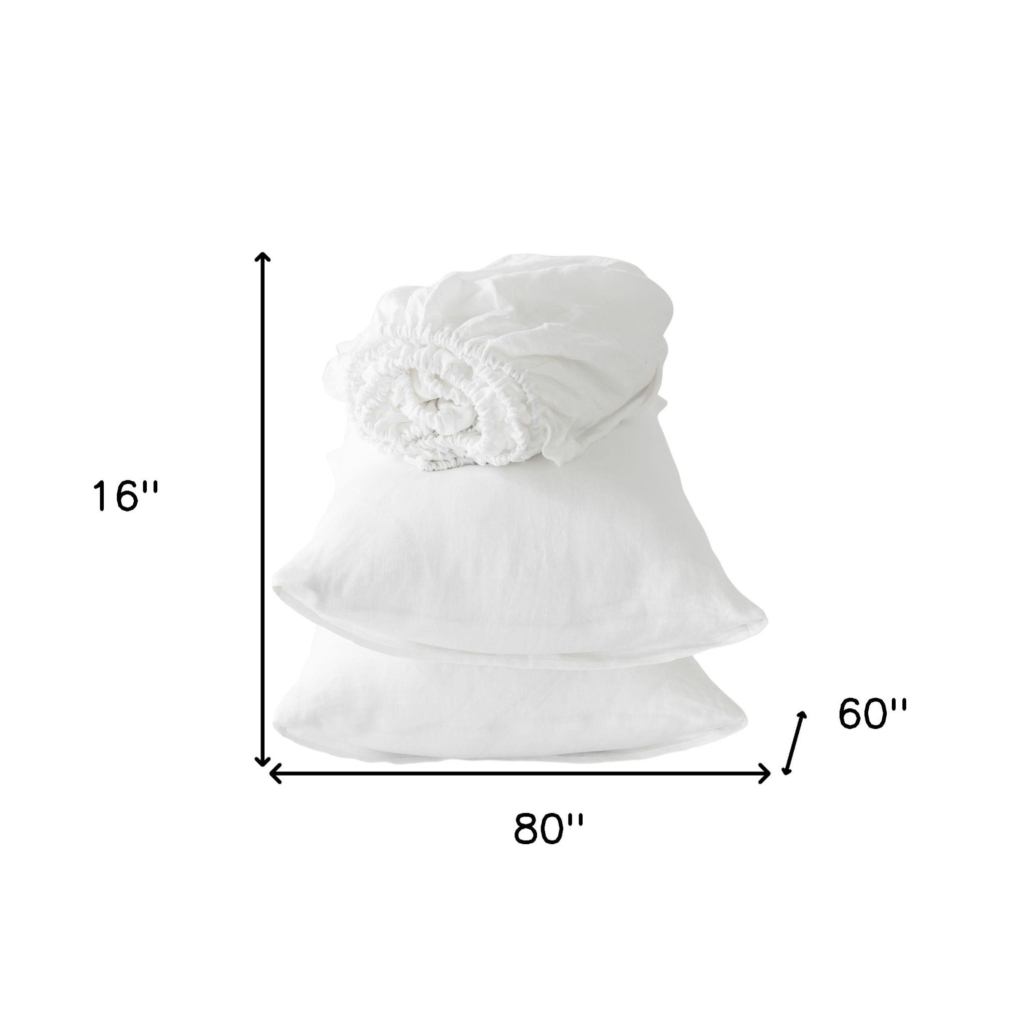 Four Piece Ivory Linen Sheet Set-Bed Sheets-DECOROLALA